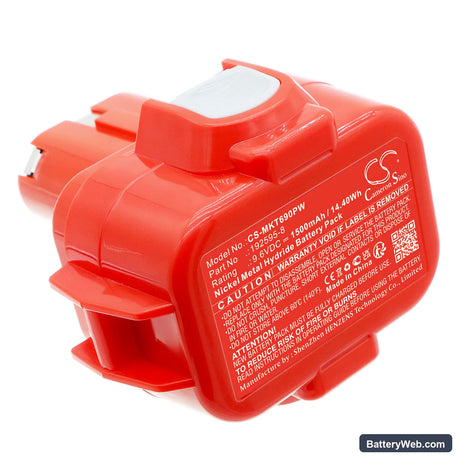 Makita 6207D Replacement Battery, 9.6V, 1500mAh, Ni-MH 3