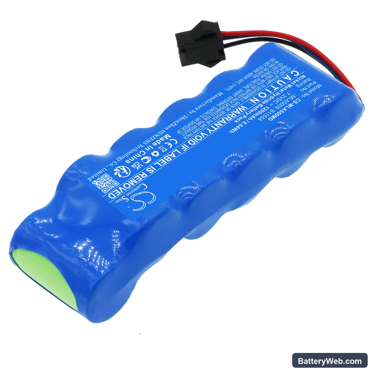 Micro Medical MicroLab 2002 Spirometer Replacement Battery, 7.2V, 1200mAh, Ni-MH 2