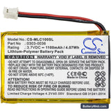 Minelab CTX 3030 WM-10 Replacement Battery, 3.7V, 1100mAh, Li-Polymer 3
