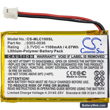 Minelab CTX 3030 WM-10 Replacement Battery, 3.7V, 1100mAh, Li-Polymer 3