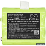Midland T71 Replacement Battery, 3.6V, 1500mAh, Ni-MH 3