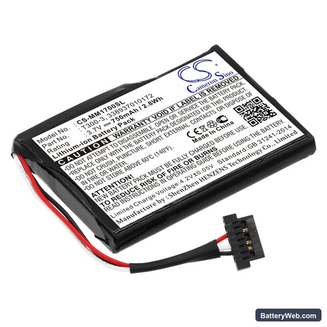 Magellan Maestro 1700 Replacement Battery, 3.7V, 750mAh, Li-ion 1