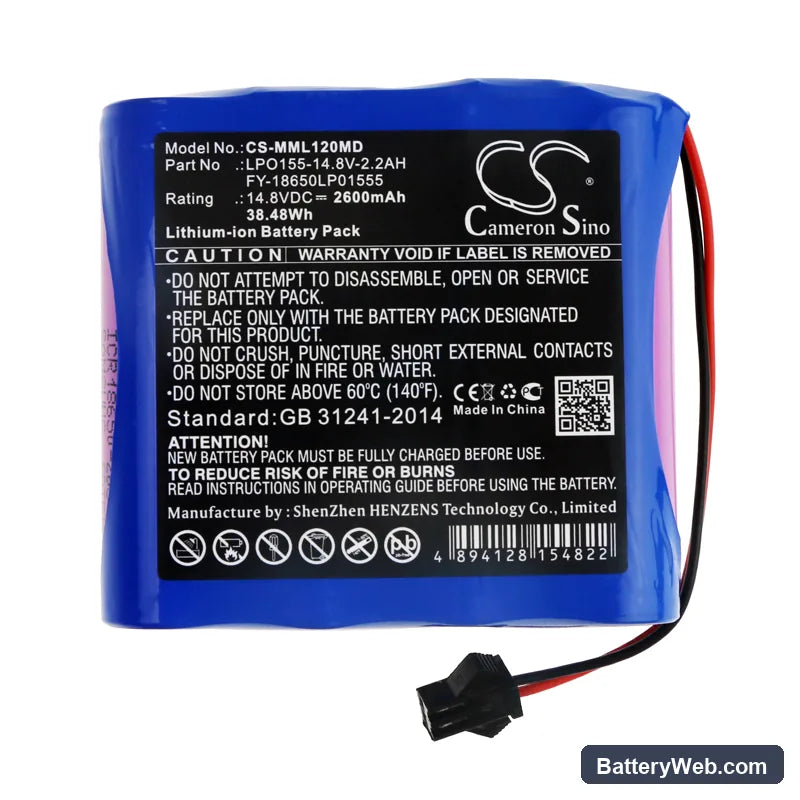 Million ML1500 Replacement Battery, 14.8V, 2600mAh, Li-ion 3