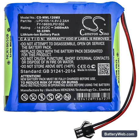 Million ML1500 Replacement Battery, 14.8V, 3400mAh, Li-ion 3