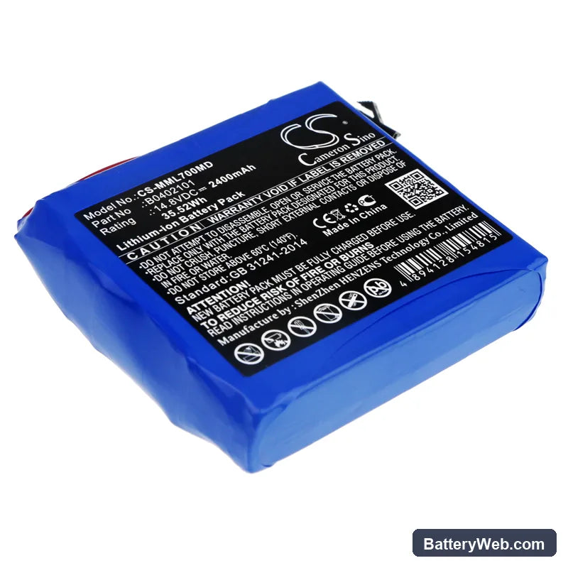 Million ML700 Replacement Battery, 14.8V, 2400mAh, Li-ion 1