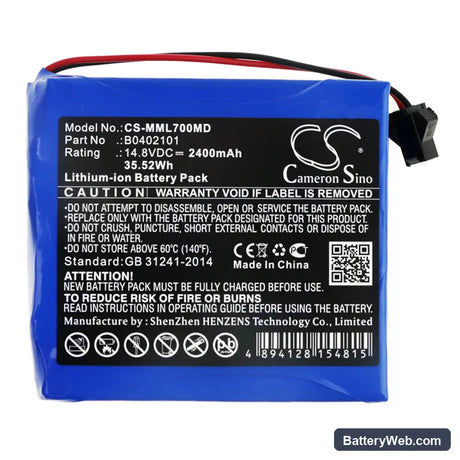 Million ML700 Replacement Battery, 14.8V, 2400mAh, Li-ion 3