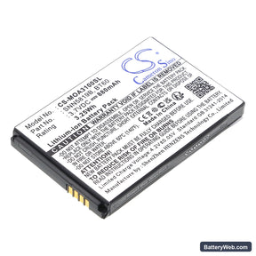 Motorola K1m Replacement Battery, 3.7V, 880mAh, Li-ion 1
