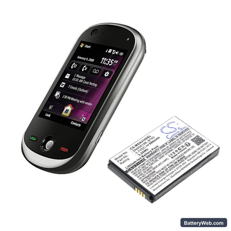 Motorola K1m Replacement Battery, 3.7V, 880mAh, Li-ion 6