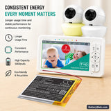 Babysense HD S2 Replacement Battery, 3.7V, 5000mAh, Li-Polymer 7