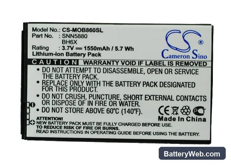 Verizon Bionic 4G LTE Replacement Battery, 3.7V, 1550mAh, Li-ion 5