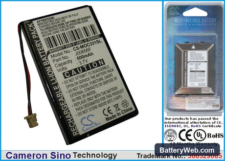 Motorola C333 Replacement Battery, 3.7V, 600mAh, Li-ion 1
