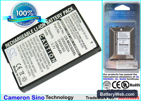 Motorola CD920 Replacement Battery, 3.7V, 1150mAh, Li-ion 1