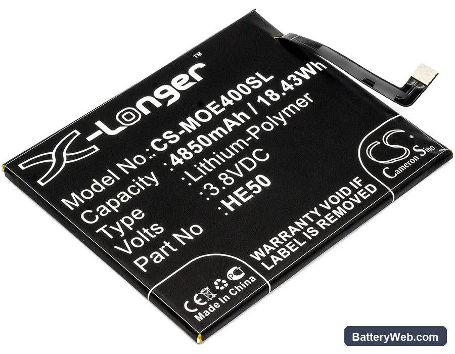 Motorola Moto E4 Plus Replacement Battery, 3.8V, 4850mAh, Li-Polymer 1