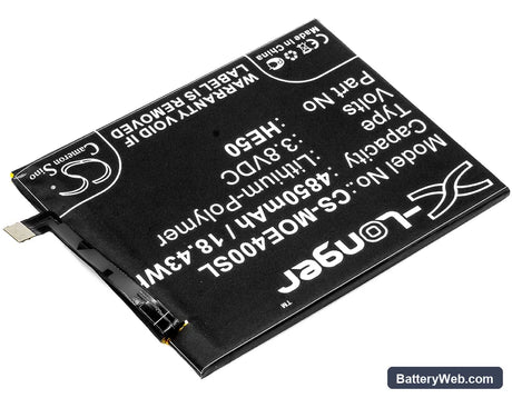 Motorola Moto E4 Plus Replacement Battery, 3.8V, 4850mAh, Li-Polymer 2