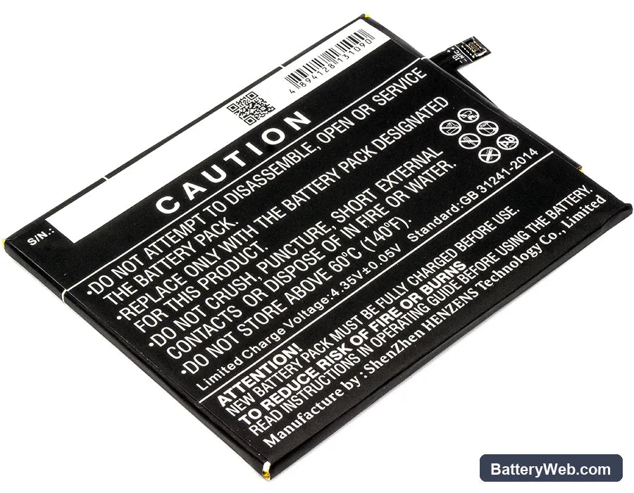 Motorola Moto E4 Plus Replacement Battery, 3.8V, 4850mAh, Li-Polymer 3