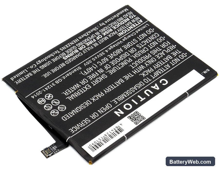 Motorola Moto E4 Plus Replacement Battery, 3.8V, 4850mAh, Li-Polymer 4