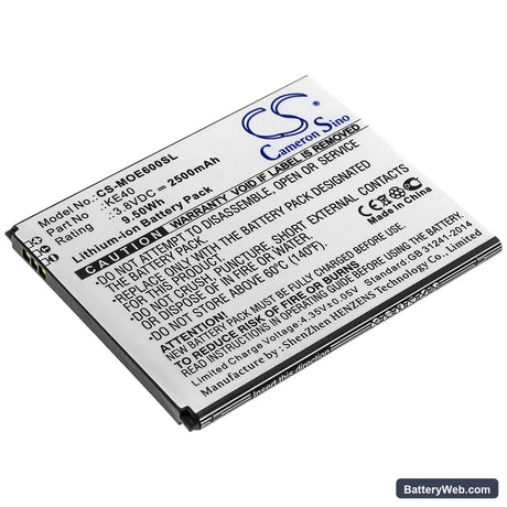 Motorola Moto E6 Replacement Battery, 3.8V, 2500mAh, Li-ion 1