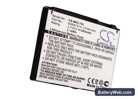 Motorola L7 Replacement Battery, 3.7V, 850mAh, Li-ion 5