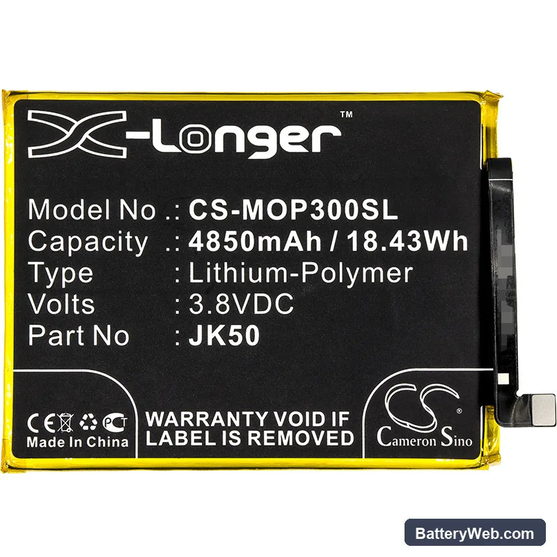 Motorola P30 Note Replacement Battery, 3.8V, 4850mAh, Li-Polymer 3
