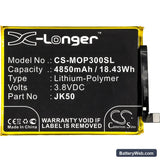 Motorola P30 Note Replacement Battery, 3.8V, 4850mAh, Li-Polymer 3