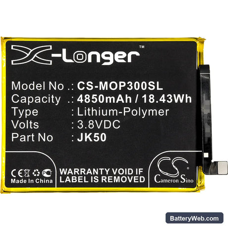 Motorola P30 Note Replacement Battery, 3.8V, 4850mAh, Li-Polymer 3