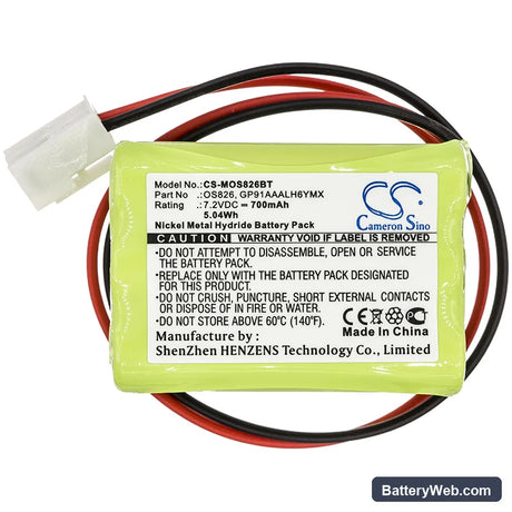 Infinite Prime WES Siren Replacement Battery, 7.2V, 700mAh, Ni-MH 3