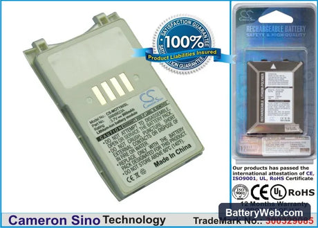 Motorola T190 Replacement Battery, 3.7V, 900mAh, Li-ion 1