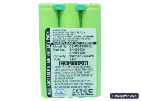 Motorola T2288 Replacement Battery, 3.6V, 800mAh, Ni-MH 5