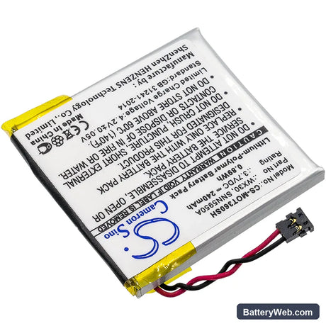 Motorola Moto 360 Replacement Battery, 3.7V, 240mAh, Li-Polymer 2