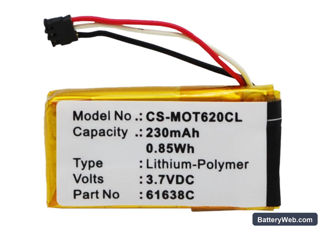 Motorola DECT 6.0 Replacement Battery, 3.7V, 230mAh, Li-Polymer 1