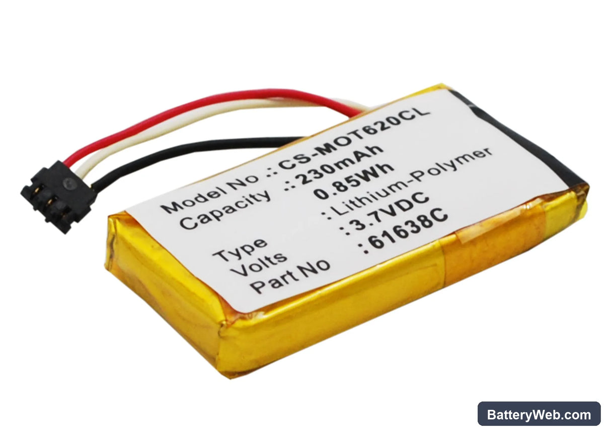 Motorola DECT 6.0 Replacement Battery, 3.7V, 230mAh, Li-Polymer 3