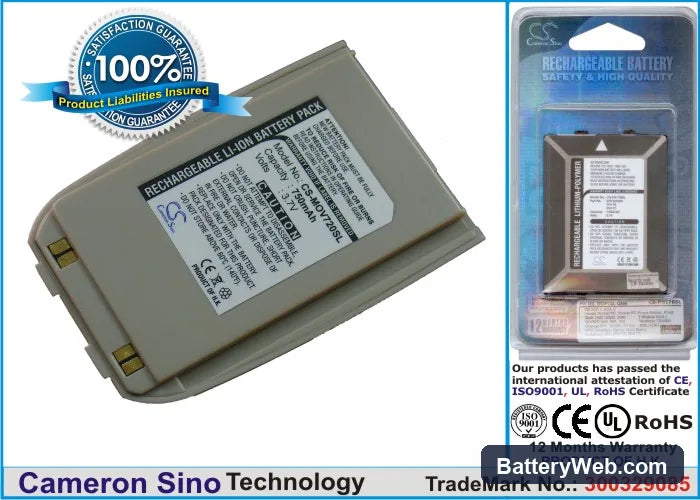 Motorola V720 Replacement Battery, 3.7V, 750mAh, Li-ion 1