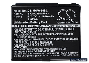 Motorola V950 Renegade Replacement Battery, 3.7V, 1600mAh, Li-ion 1