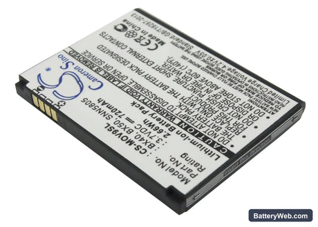 Motorola RAZR2 Replacement Battery, 3.7V, 720mAh, Li-ion 2
