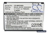 Motorola RAZR2 Replacement Battery, 3.7V, 720mAh, Li-ion 5