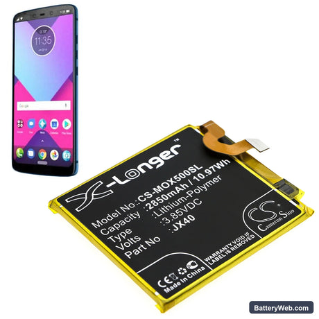Motorola Moto X5 Replacement Battery, 3.85V, 2850mAh, Li-Polymer 5