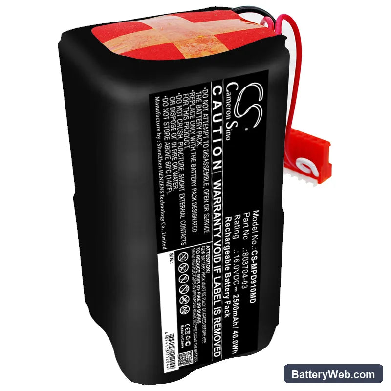 Physio-Control Lifepak 9 Replacement Battery, 16V, 2500mAh, Sealed Lead Acid 3