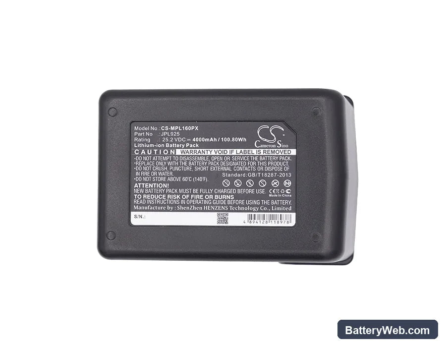 MAX Rebar PJRC160 Replacement Battery, 25.2V, 4000mAh, Li-ion 5