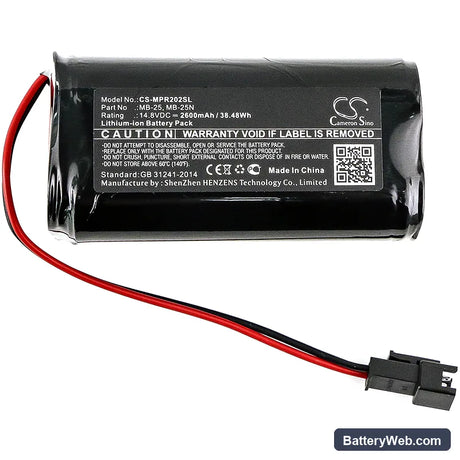Mipro MA-101B Replacement Battery, 14.8V, 2600mAh, Li-ion 3