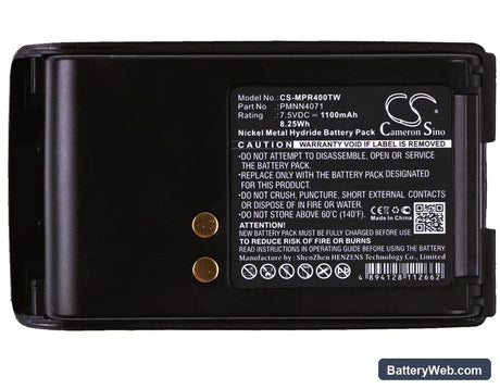 Motorola Mag One BPR40 Replacement Battery, 7.5V, 1100mAh, Ni-MH 5