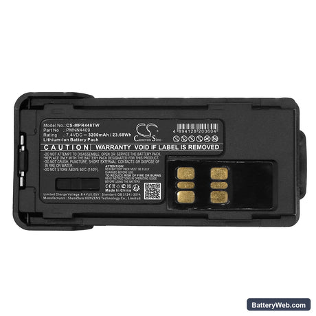 Motorola APX1000 Replacement Battery, 7.4V, 3200mAh, Li-ion 5