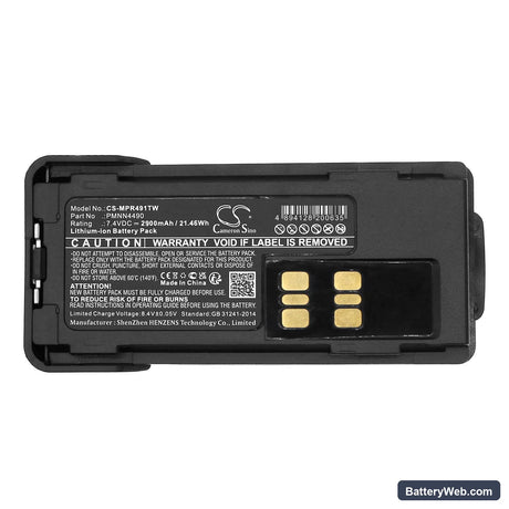 Motorola XPR3300 Replacement Battery, 7.4V, 2900mAh, Li-ion 5
