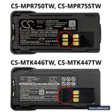 Motorola XPR7350 Replacement Battery, 7.4V, 2200mAh, Li-ion 7