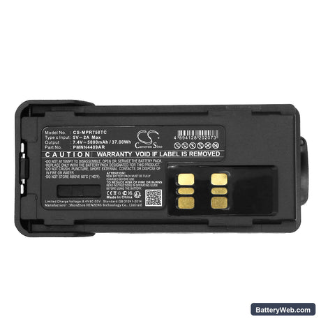 Motorola XPR7350 Replacement Battery, 7.4V, 5000mAh, Li-ion 5