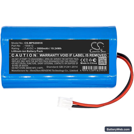 Mamibot ProVac Plus 2 Replacement Battery, 7.4V, 2600mAh, Li-ion 3