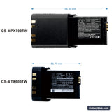 Motorola APX7000 Replacement Battery, 7.4V, 4600mAh, Li-ion 6