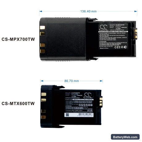 Motorola APX7000 Replacement Battery, 7.4V, 4600mAh, Li-ion 6