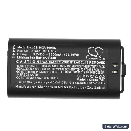 MYQ SMART GARAGE VIDEO KEYPAD Replacement Battery, 3.7V, 6800mAh, Li-ion 5