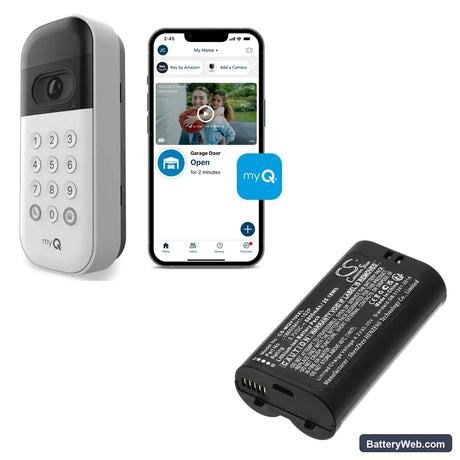 MYQ SMART GARAGE VIDEO KEYPAD Replacement Battery, 3.7V, 6800mAh, Li-ion 7