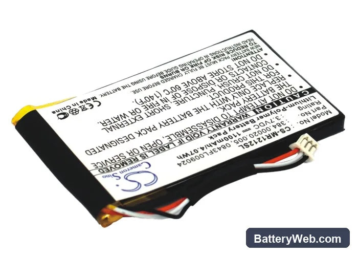 Magellan RoadMate 1212 Replacement Battery, 3.7V, 1100mAh, Li-Polymer 2